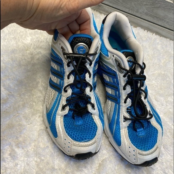 ADIDAS - MICROBOUNCE MENS SHOES White/Blue Toggle Closure 7.5 - Picture 8 of 16